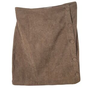 NWT Altar"d State Brown Corduroy Button Front Boho Chic Casual Mini Skirt Size M